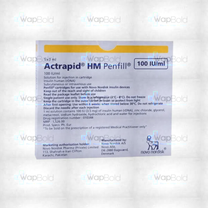 Actrapid Hm Penfil 100Iu 3Ml