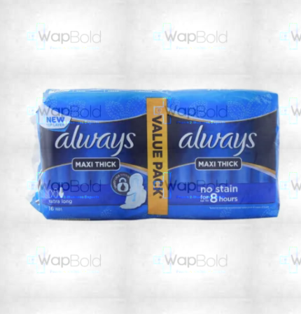 Always Maxi Thick Extra Long Pads Value Pack 16Pcs