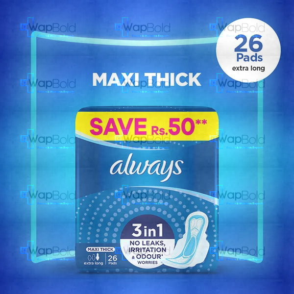 always-thicks-sanitary-pads-extra-long-trio-pack-28-count.webp Always Maxi Thick Sanitary Pads Extra Long Trio Pack