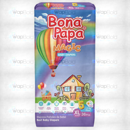Bona Papa Magic Baby Diapers Extra Large Size 5 36Pcs