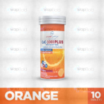 Cac-1000 Plus Effervescent Orange Flavor Tablets (1 Bottle = 10 Tablets)