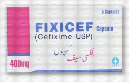 Fixicef Capsules 400Mg (1 Box = 1 Strip)(1 Strip = 5 Capsules)