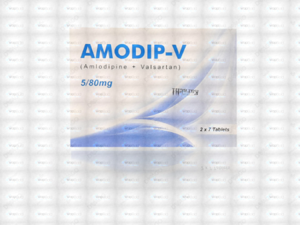 Amodip-V Tablets 5Mg/80Mg (1 Box = 2 Strips) (1 Strip = 7 Tablets)