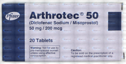 Arthrotec 50 Tablets 50Mg/200Mcg (1 Box = 2 Strips) (1 Strip = 10 Tablets)