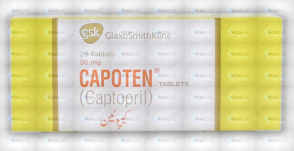 Capoten Tablets 50Mg (1 Strip = 10 Tablets)