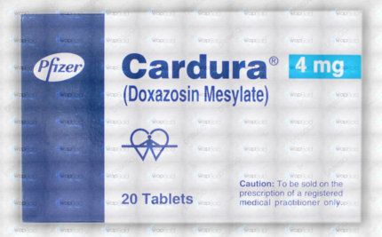 Cardura Tablets 4Mg (1 Box = 2 Strips) (1 Strip = 10 Tablets)