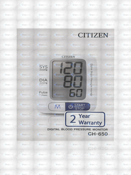 Citizen Wrist Blood Pressure Monitor Ch-650