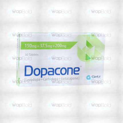 Dopacone Tablets 150+37.5+200Mg (1 Box = 3 Strips) (1 Strip = 10 Tablets)