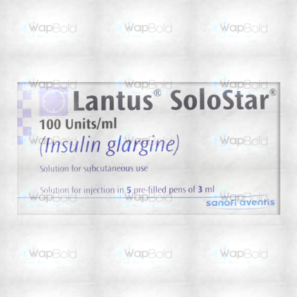 Lantus Solostar Injection 3Ml Prefilled Pen 100Units/Ml (1 Box = 5 Prefilled Pen)