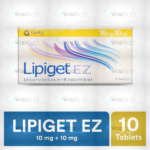Lipiget Ez Tablets 10Mg/10Mg (1 Box = 1 Strip)(1 Strip = 10 Tablets)